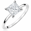 Sužadėtuvių žiedas su Princess deimantu (Lab Grown Diamond) balto aukso