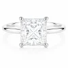 Balto aukso sužadėtuvių žiedas su Princess deimantu (Lab Grown Diamond)