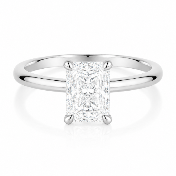 Balto aukso sužadėtuvių žiedas su Radiant deimantu (Lab Grown 1.00 ct) 2