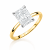 Geltono aukso sužadėtuvių žiedas su Radiant deimantu (Lab Grown 1.00 ct)