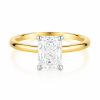 Geltono aukso sužadėtuvių žiedas su Radiant deimantu (Lab Grown 1.00 ct) 2