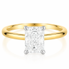Geltono aukso sužadėtuvių žiedas su Radiant deimantu (Lab Grown 1.00 ct) 2