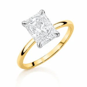 Geltono aukso sužadėtuvių žiedas su Radiant deimantu (Lab Grown 1.00 ct) 
