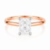 Raudono aukso sužadėtuvių žiedas su Radiant deimantu (Lab Grown 1.00 ct) 2