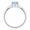 Sužadėtuvių žiedas su Round Blue deimantu (Lab Grown 0.50 ct) baltas auksas 4