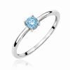 Balto aukso sužadėtuvių žiedas su Round Blue deimantu (Lab Grown 0.50 ct)
