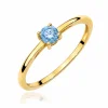 Geltono aukso sužadėtuvių žiedas su Round Blue deimantu (Lab Grown 0.50 ct)