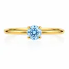 Sužadėtuvių žiedas su Round Blue deimantu (Lab Grown 0.50 ct) geltonas auksas 2