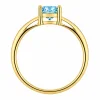 Sužadėtuvių žiedas su Round Blue deimantu (Lab Grown 0.50 ct) geltonas auksas 4