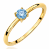 Geltono aukso sužadėtuvių žiedas su Round Blue deimantu (Lab Grown 0.50 ct)