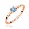 Raudono aukso sužadėtuvių žiedas su Round Blue deimantu (Lab Grown 0.50 ct)