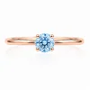 Sužadėtuvių žiedas su Round Blue deimantu (Lab Grown 0.50 ct) raudonas auksas 2