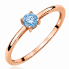 Raudono aukso sužadėtuvių žiedas su Round Blue deimantu (Lab Grown 0.50 ct)