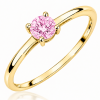 Sužadėtuvių žiedas su Round Pink deimantu (Lab Grown 0.50 ct) geltono aukso 2