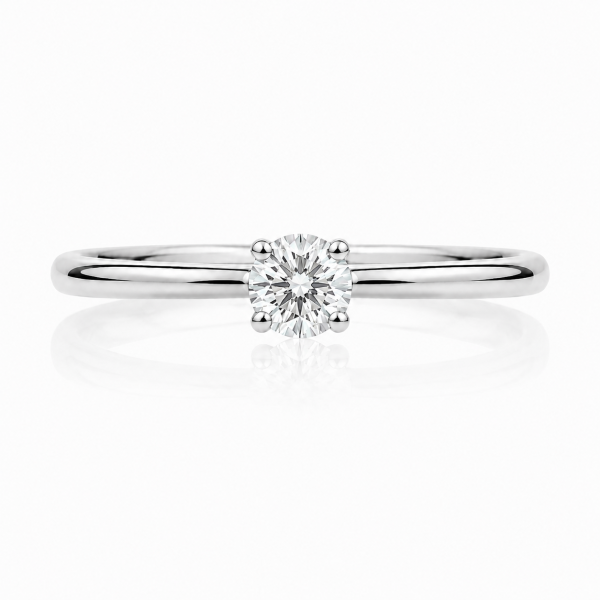 Sužadėtuvių žiedas su Round deimantu (Lab Grown 0.50 ct) balto aukso 2