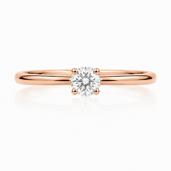 Sužadėtuvių žiedas su Round deimantu (Lab Grown 0.50 ct) raudono aukso 3