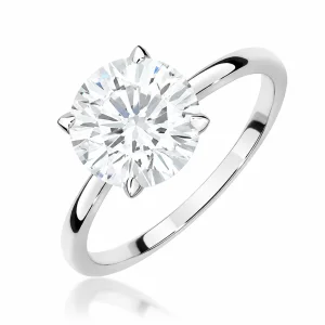 Sužadėtuvių žiedas su Round deimantu (Lab Grown 2.00 ct) balto aukso