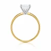 Sužadėtuvių žiedas su Princess deimantu (Lab Grown Diamond) geltono aukso