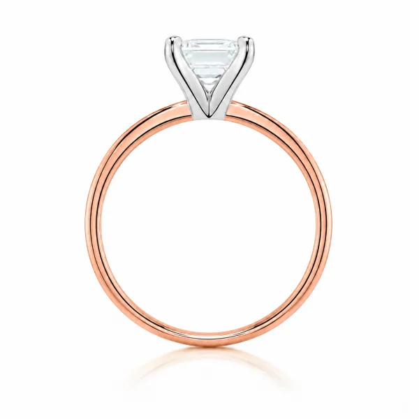 Sužadėtuvių žiedas su deimantu (Lab Grown Diamond) raudono aukso