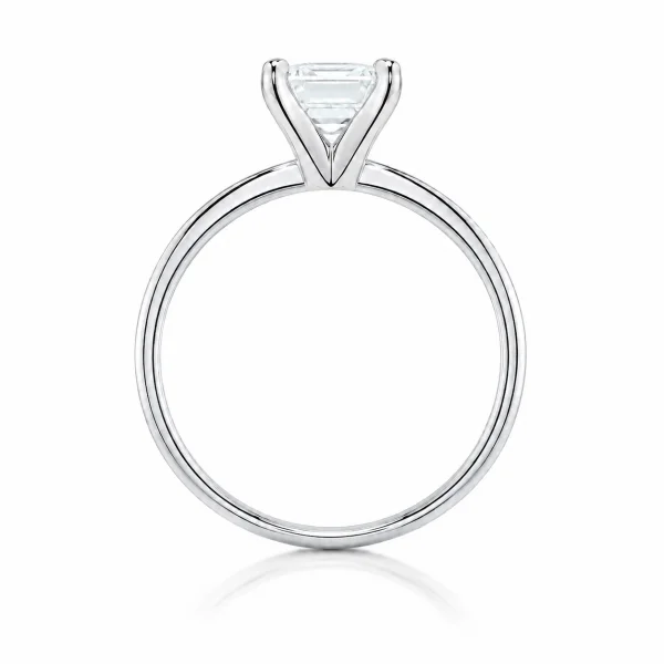 Balto aukso sužadėtuvių žiedas su Emerald deimantu (Lab Grown 1.00 ct) 3