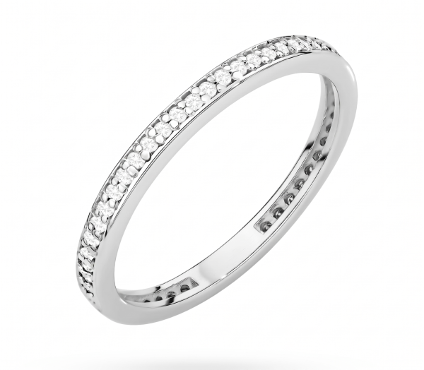 Žiedas su deimantais - balto aukso deimantinė juostelė (0.25 ct) 1.40 mm
