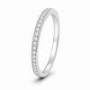 Žiedas su deimantais - deimantinė juostelė (17 vnt - 0.10 ct) 1.40 mm Balto aukso