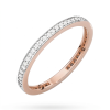 Žiedas su deimantais - raudono aukso deimantinė juostelė (0.25 ct) 1.40 mm