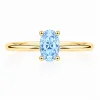 Žiedas su deimantu (Oval Blue Lab Grown 0.50 ct) geltono aukso 2