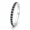 Žiedas su juodais deimantais - deimantinė juostelė raudono aukso (14 vnt - 0.20 ct) 1.80 mm