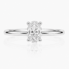 Balto aukso žiedas su deimantu (Oval Lab Grown 0.50 ct)