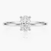Balto aukso žiedas su deimantu (Oval Lab Grown 0.50 ct)