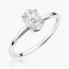 Žiedas su deimantu (Oval Lab Grown 0.50 ct) balto aukso