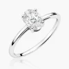 Žiedas su deimantu (Oval Lab Grown 0.50 ct) balto aukso