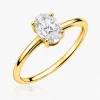 Žiedas su deimantu (Oval Lab Grown 0.50 ct) geltono aukso