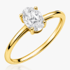 Žiedas su deimantu (Oval Lab Grown 0.50 ct) geltono aukso