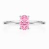 Balto aukso žiedas su deimantu (Oval Pink Lab Grown 0.50 ct)