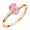 Žiedas su deimantu (Oval Pink Lab Grown 0.50 ct) raudono aukso