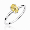 Žiedas su deimantu (Oval Yellow Lab Grown 0.50 ct) balto aukso