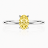 Balto aukso žiedas su deimantu (Oval Yellow Lab Grown 0.50 ct)
