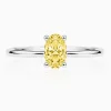 Balto aukso žiedas su deimantu (Oval Yellow Lab Grown 0.50 ct)