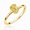 Žiedas su deimantu (Oval Yellow Lab Grown 0.50 ct) geltono aukso