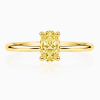 Geltono aukso žiedas su deimantu (Oval Yellow Lab Grown 0.50 ct)