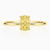Geltono aukso žiedas su deimantu (Oval Yellow Lab Grown 0.50 ct)