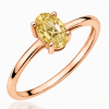 Žiedas su deimantu (Oval Yellow Lab Grown 0.50 ct) raudono aukso
