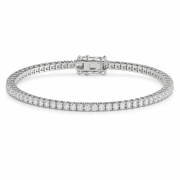 Balto aukso apyrankė su deimantais - Tennis apyrankė 3.00 ct